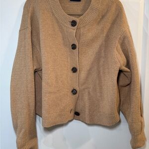 Gap Cashsoft oversized chunky cardigan camel color